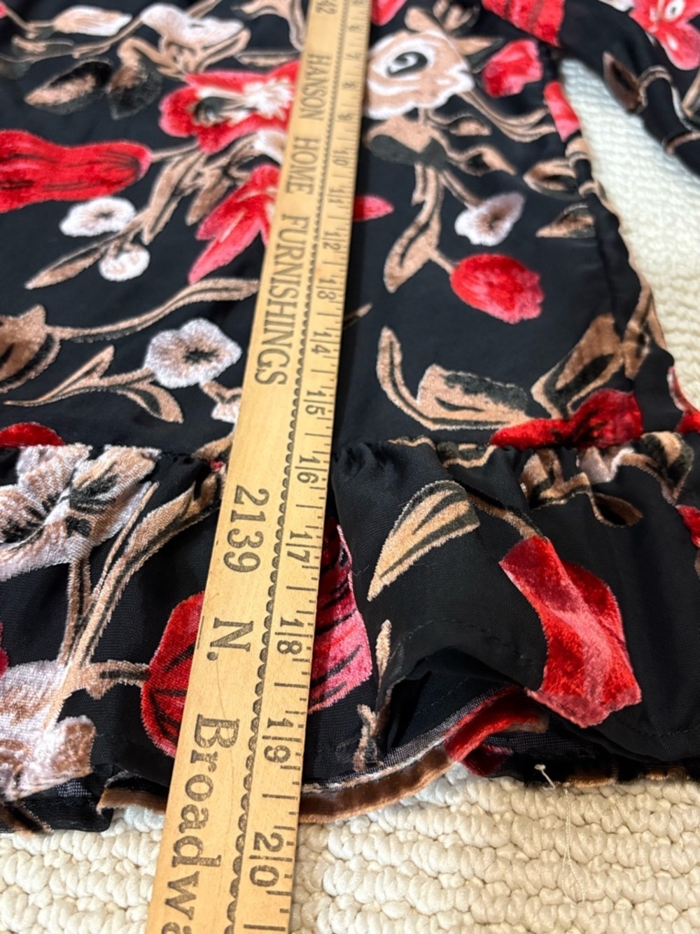 Isla Maude top womens M black/red velvet burnout blousy fairy grunge Whimsigoth - Picture 13 of 14